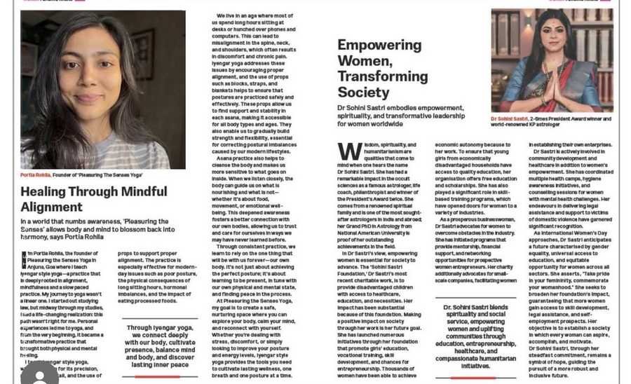Featured article on Portia Rohila and mindful alignment
